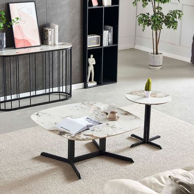 Soho Ceramic Console Table - White/Black - With 2-Year Warranty